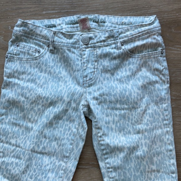 Mossimo Supply Co. Blue Leopard Cheetah Print Women’s Midrise Skinny Jeans - Picture 5 of 8